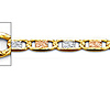 3.3mm 14K Tricolor Gold Solid Pave Valentino Chain Necklace 18-24in thumb 1