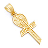 Petite My Baptism in Spanish Text Cross Pendant in 14K Yellow Gold thumb 0