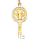 Small Saint Benedict Key Pendant in 14K Two-Tone Gold thumb 1