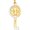 Small Saint Benedict Key Pendant in 14K Two-Tone Gold thumb 1
