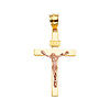 Classic 14K Two-Tone Gold Crucifix Pendant thumb 1