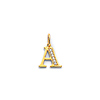 Mini Semi-Lined CZ Initial Pendant in 14K Yellow Gold thumb 0