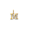 Mini Semi-Lined CZ Initial Pendant in 14K Yellow Gold thumb 1