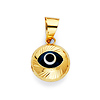 Diamond-Cut Round Evil Eye Charm Pendant - Mini thumb 0