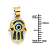 Hamsa Evil Eye Charm Pendant in 14K Yellow Gold - Mini thumb 1