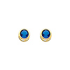 5mm Birthstone Color Round-Cut CZ Stud Earrings in 14K Yellow Gold thumb 0