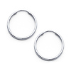 Polished Endless Small Hoop Earrings - 14K White Gold 1.5mm x 0.67 inch thumb 0