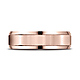 6mm Flat Satin Grooved Lucent Beveled Wedding Band by Benchmark Rings in 14K Rose Gold thumb 1