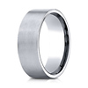 8mm Satin Finish Flat Wedding Band by Benchmark Rings in 14K White Gold thumb 0