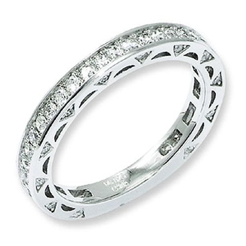 Elliot Skye Sterling Silver Micro Pave Cubic Zirconia Eternity Ring Slide 0