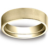 6mm Flat Brushed Comfort Fit 14K Yellow Gold Benchmark Wedding Band thumb 0