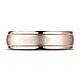6mm Textured Center Polished Rimmed Wedding Band by Benchmark Rings in 14K Rose Gold thumb 1