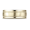 8mm 14K Yellow Gold Milgrain Benchmark Wedding Ring thumb 1