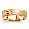 5mm Triple Row 14K TriGold Wedding Band thumb 1