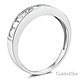 8-Stone Princess-Cut Channel-Set CZ Wedding Band in 14K White Gold 0.75ctw thumb 1