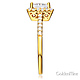 1-CT Princess-Cut & Round Side Halo CZ Engagement Ring in 14K Yellow Gold thumb 2