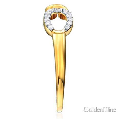 Flourish Round Cubic Zirconia Infinity Ring in Two-Tone 14K Yellow Gold - Women Slide 2