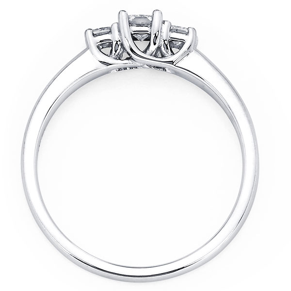 Three Stone Princess Diamond Trellis Engagement Ring (0.33 ctw) Slide 1