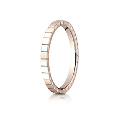 2mm Checkered Row Wedding Band by Benchmark Rings in 14K Rose Gold