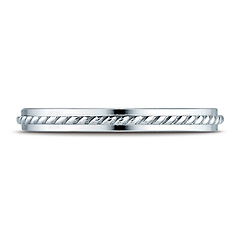 2mm 14K White Gold Braided Cord Ring Wedding Band
