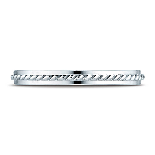 2mm 14K White Gold Braided Cord Ring Wedding Band Slide 0