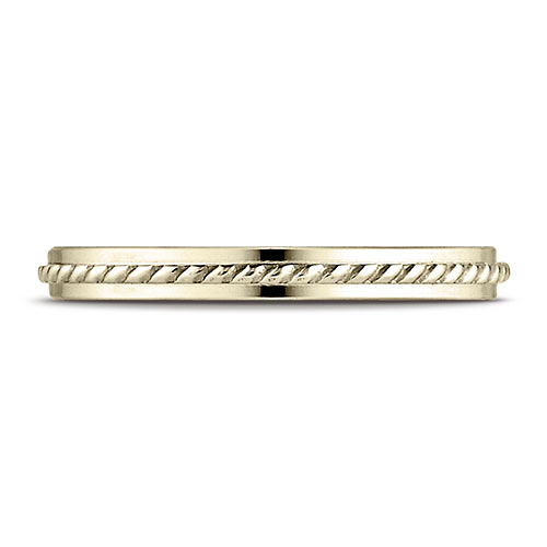 2mm 14K Yellow Gold Braided Cord Ring Wedding Band Slide 0